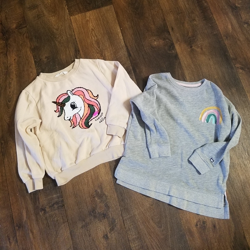 Girls Cream Unicorn Sweatshirt - Brand Unspecified